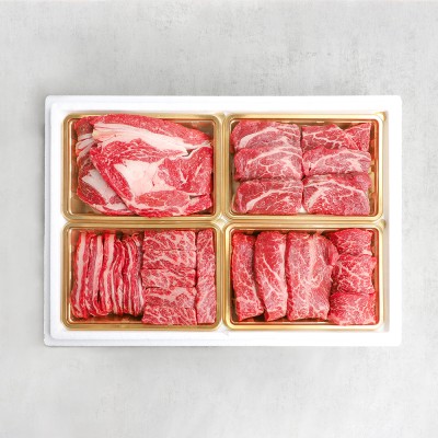 [선물세트] 1등급 소고기 (황제세트) - 국내산 1등급 소고기 선물세트 브론즈 1kg (등심200g2+국거리300g2)